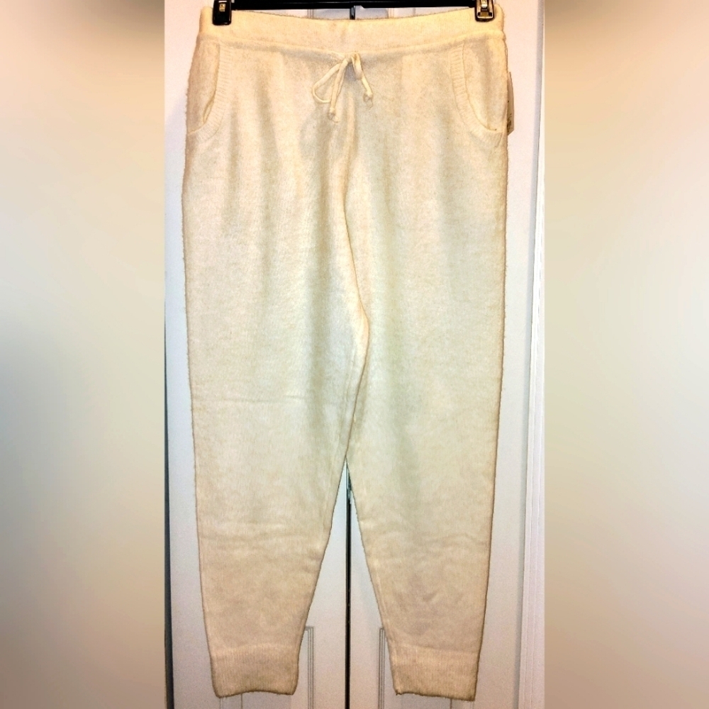 Vylette Cream Plus Size Knit Sweater Joggers Pants w/Pockets! NWT
